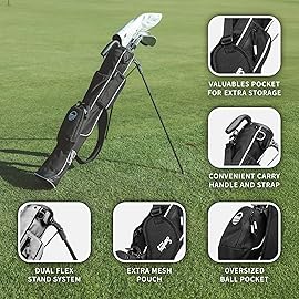 The Original Lightweight Sunday Golf Bag with Stand - Easy to Carry, Durable Pitch & Putt Bag for Driving Range, Par 3 & Executive Courses