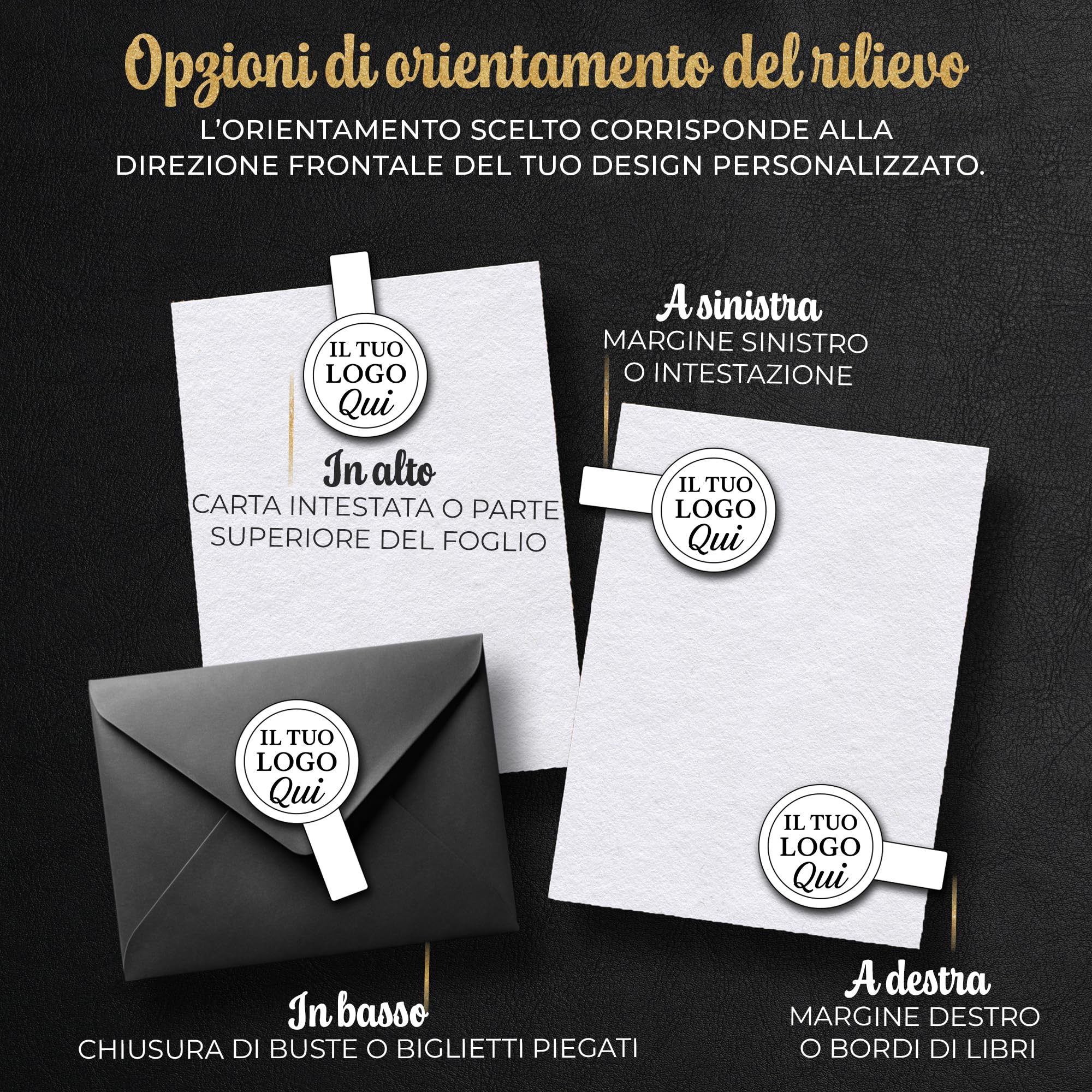 Timbri a rilievo individuali con design personalizzato - Pinze a rilievo personalizzate per carta, perfette per regali e marketing aziendale - Disponibili in esclusiva