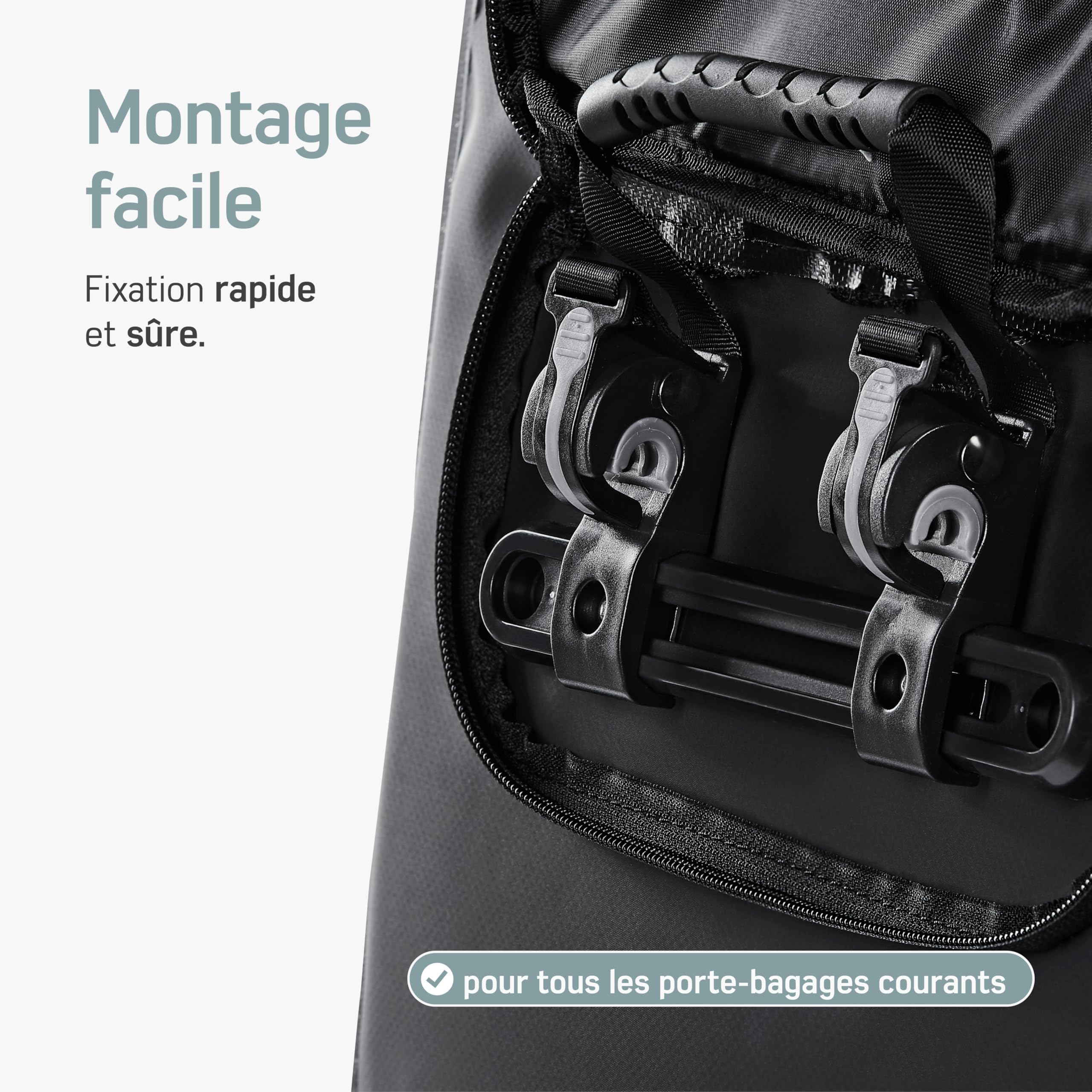 Sacoche de vélo Borgen pour Porte-Bagages I 25 L - 100% imperméable - Poignée et bandoulière - Sacoches arrière de vélo, sacoches de vélo pour Porte-Bagages, Sacoche pour Porte-Bagages