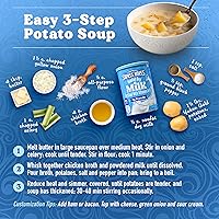 Vista 4 de Swiss Miss Leche seca sin grasa, fortificada con vitaminas A y D, suministros de barra de cacao caliente, recipiente de 12.98 onzas