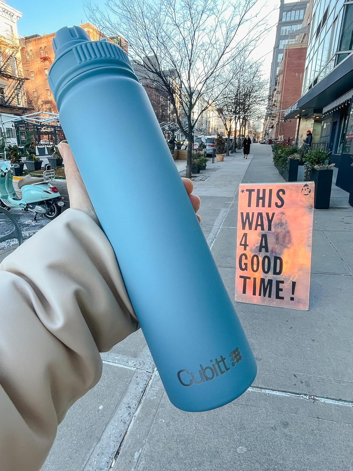 Cubitt Insulated Sports Hydro Water Bottle 24 oz, 2 Lids (Coffee Lid and Wide Mouth Twist Sports Lid), Stainless Steel, Double Walled. Cold for up to 24 hours, Hot for up to 12 hours. (Blue 24 oz) - Image 6