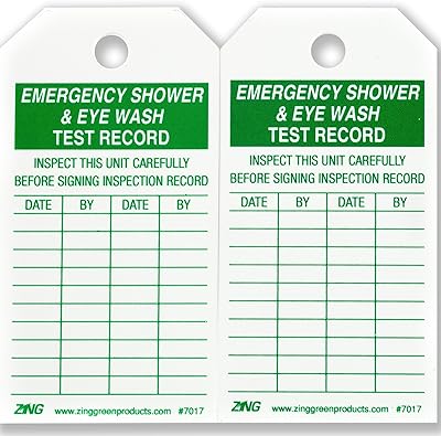 ZING 7017 Eco Safety Tag, Emergency Eyewash and Shower Inspection, 5.75Hx3W, 10 Pack