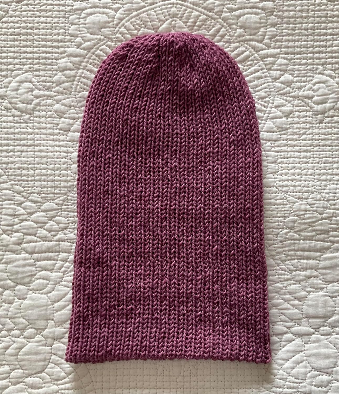 Beanie Hat 100% Merino Wool. Thick Double-Layer, Fold Up Brim, Slouchy, Reversible, Men, Women, Hand Knitted. Giftable