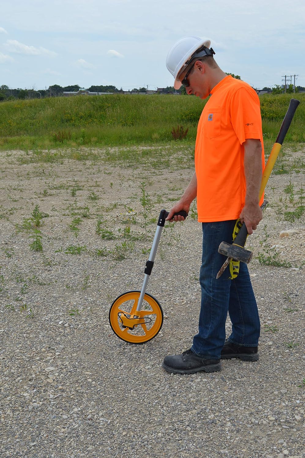Johnson Level & Tool 1877-0200Structo-Cast Measuring Wheel, 12.5" Diameter, Yellow/Silver, 1 Wheel