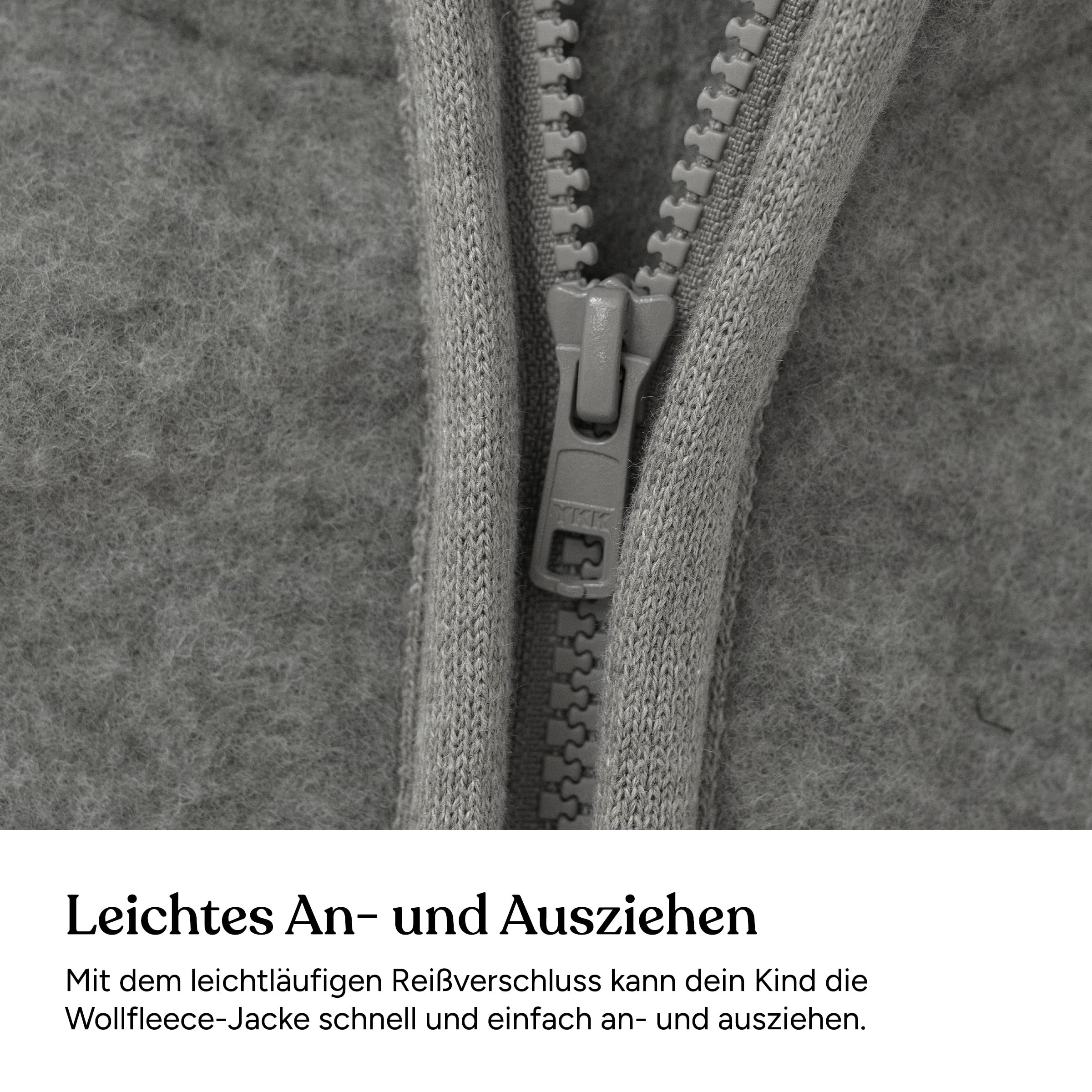 Ehrenkind® Fleecejacke, Wollfleece in feinster Bio-Merino Wolle, Atmungsaktiv & temperaturausgleichend, Fleecejacke Kinder