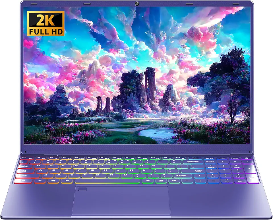 16" Purple Laptop Computer, Alder Lake N95 CPU, 12GB DDR4 RAM, 256GB SSD
