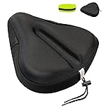 Geronmine Gel Bike Seat Cover Padded Bicycle Saddle Covers for Women & Men, Most Comfortable Exercise Bike Seat Cushion Cover, Soft for Spin Indoor Outdoor Cycling Class Mountain Stationary Bikes
