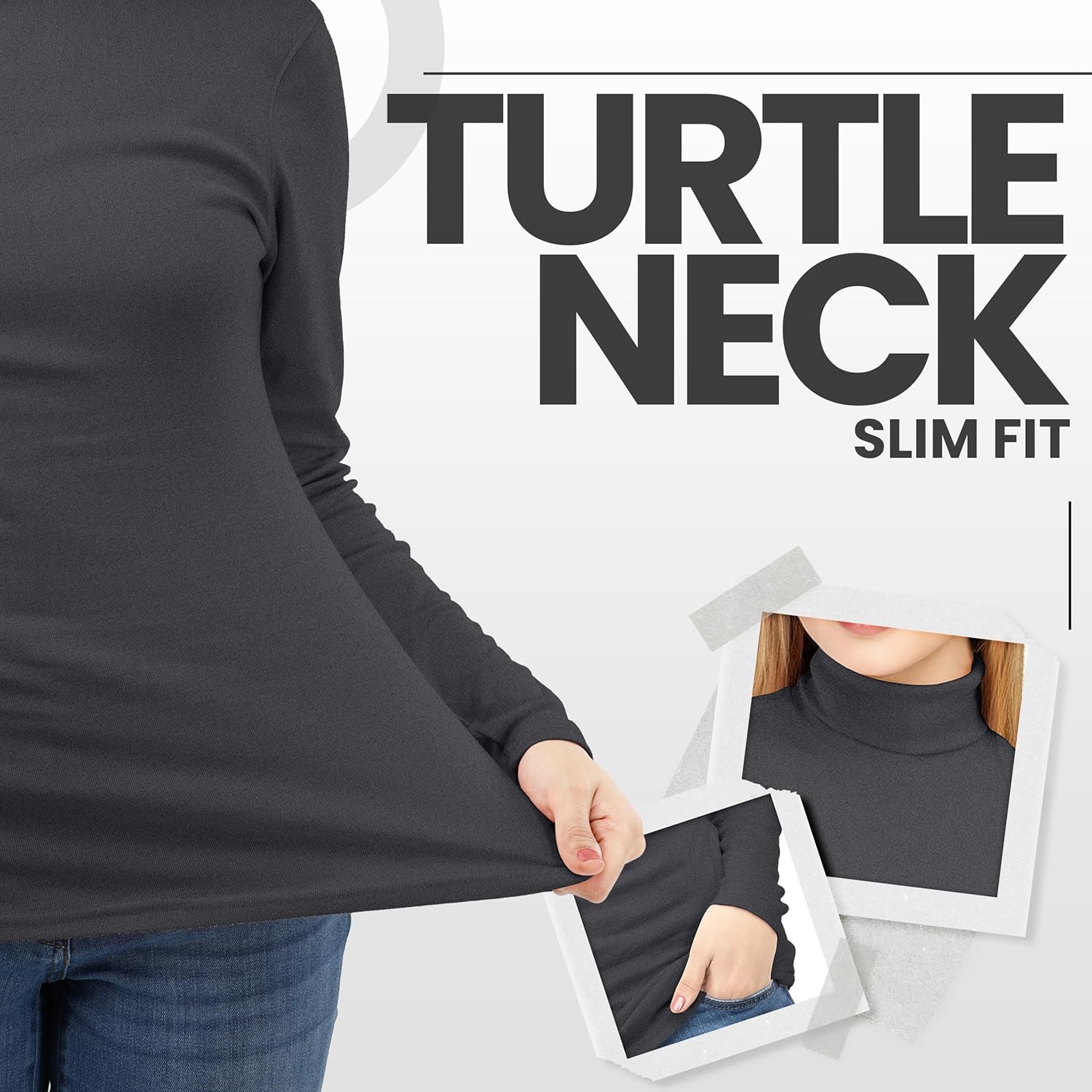 NY Threads Women's Turtleneck Long Sleeve Shirt Slim Fit Thermal Base Layer Tops - Image 6