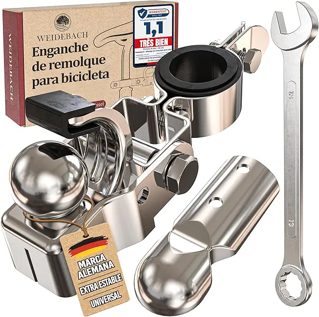 Enganche para Remolque de Bicicleta Galvanizado, Ø 2,35-3,05 cm, Fácil Instalación
