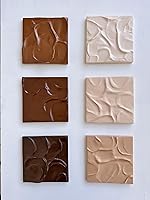 Vista 2 de Chocolate Chunks 3D Plaster Relief Wall Sculpture Tiles Acrylic, MDF Wood, Mixed Media,Abstract, Modern Design, Mix and Match (Caramel)