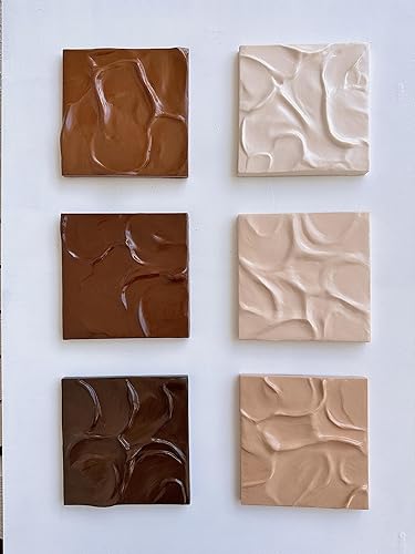 Miniatura 2 de Chocolate Chunks 3D Plaster Relief Wall Sculpture Tiles Acrylic, MDF Wood, Mixed Media,Abstract, Modern Design, Mix and Match (Caramel)