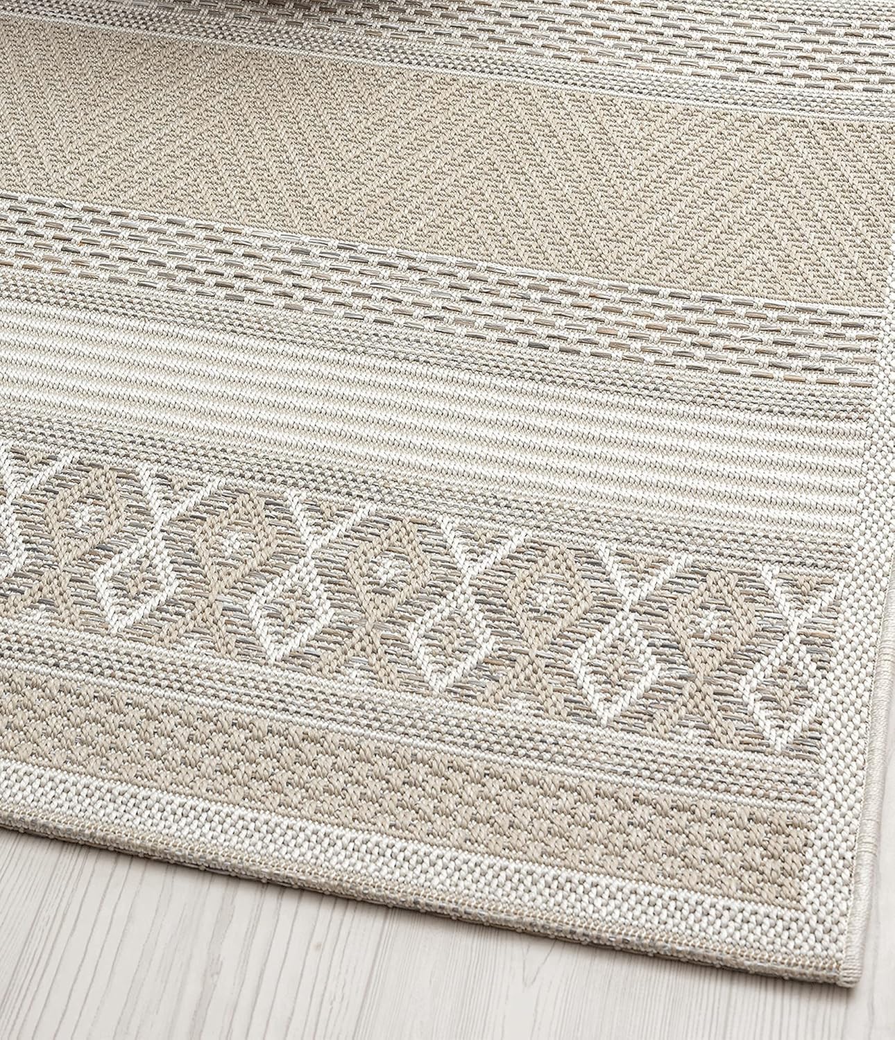 Mia’s Teppiche Denver – Tapis d’extérieur Robuste, Moderne, résistant aux intempéries et aux UV, pour Balcon, terrasse et véranda, Beige, 200 x 280 cm