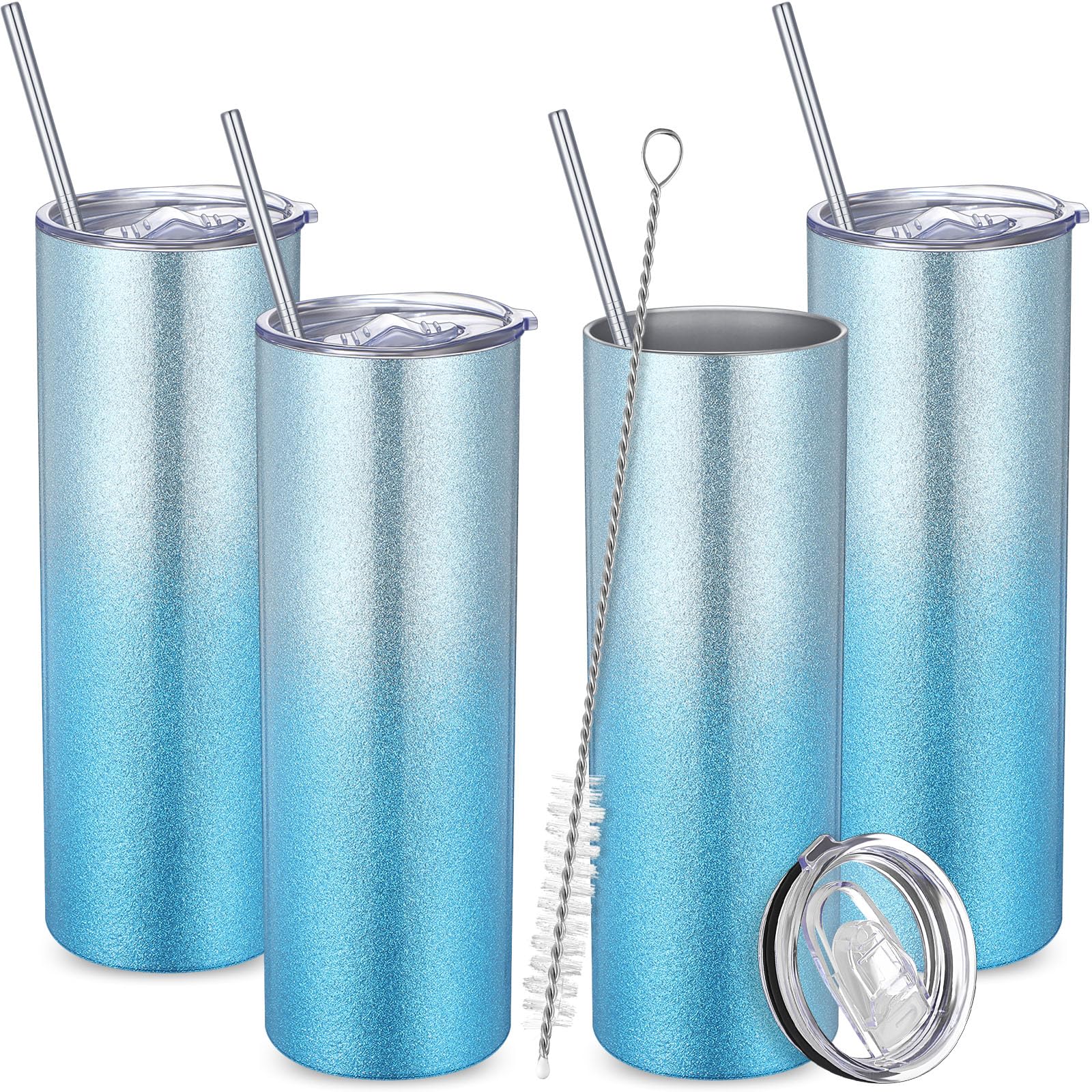 Gobelet fin isotherme anti fuite boisson toujours fraîche mug paillettes inox