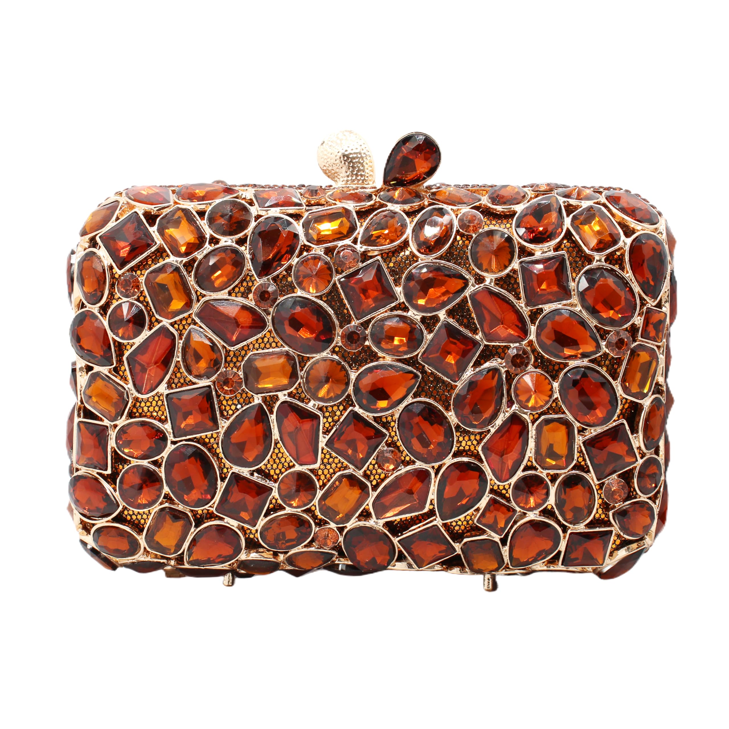 RomanticDesign Glitter Rhinestone Evening Clutch for Women Bling Glass Crystal Bridal Purse Cocktail Prom Party Handbag