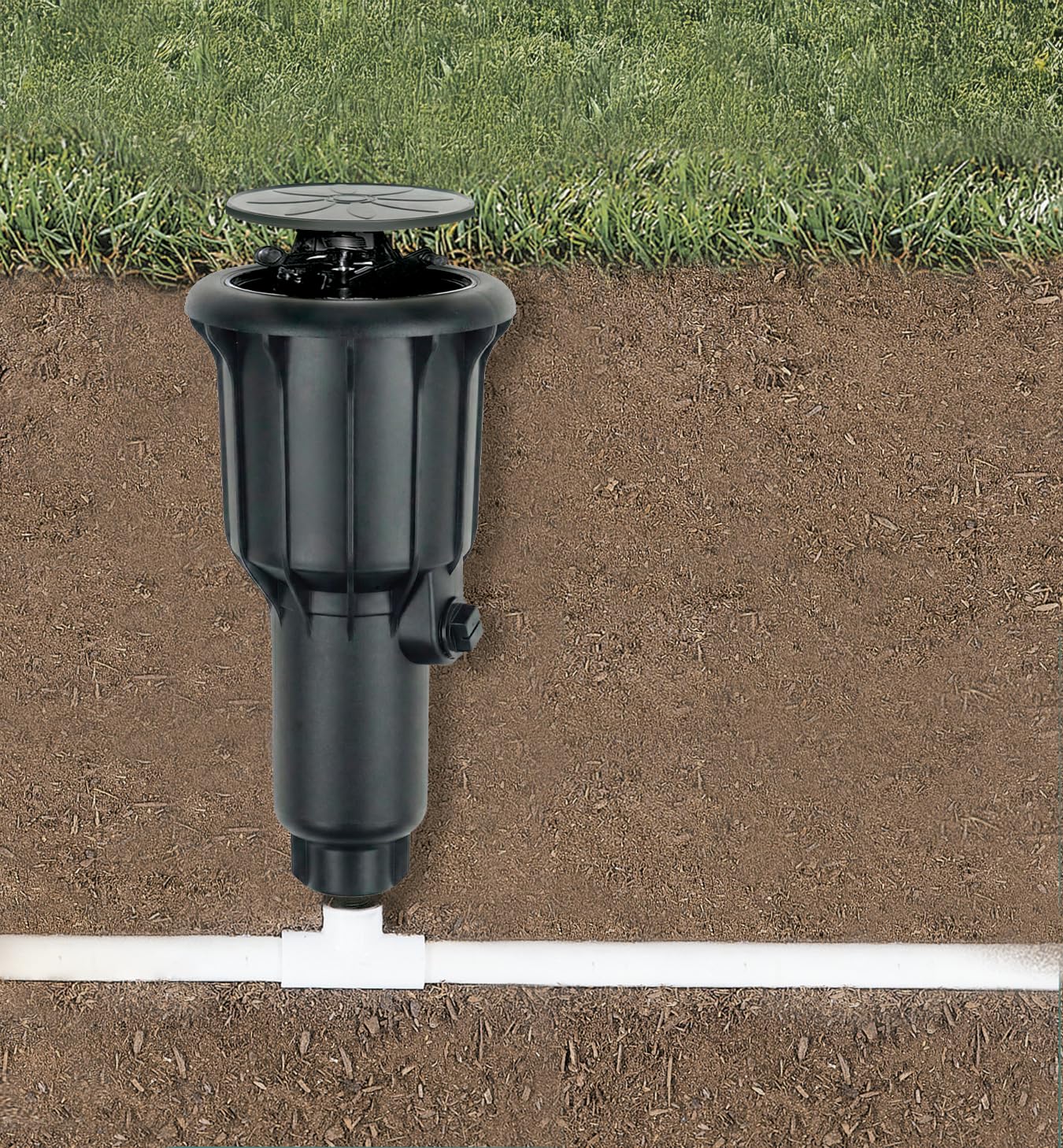 Aqua Control C1603 - Irrigatore estensibile per prato, nero