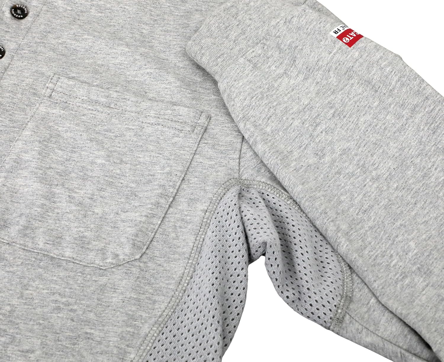 BOCOMAL FR Shirts Summer Vented Mesh Breathable Henley Shirt 5.5oz Flame Resistant CAT2 Work Clothing - Image 7