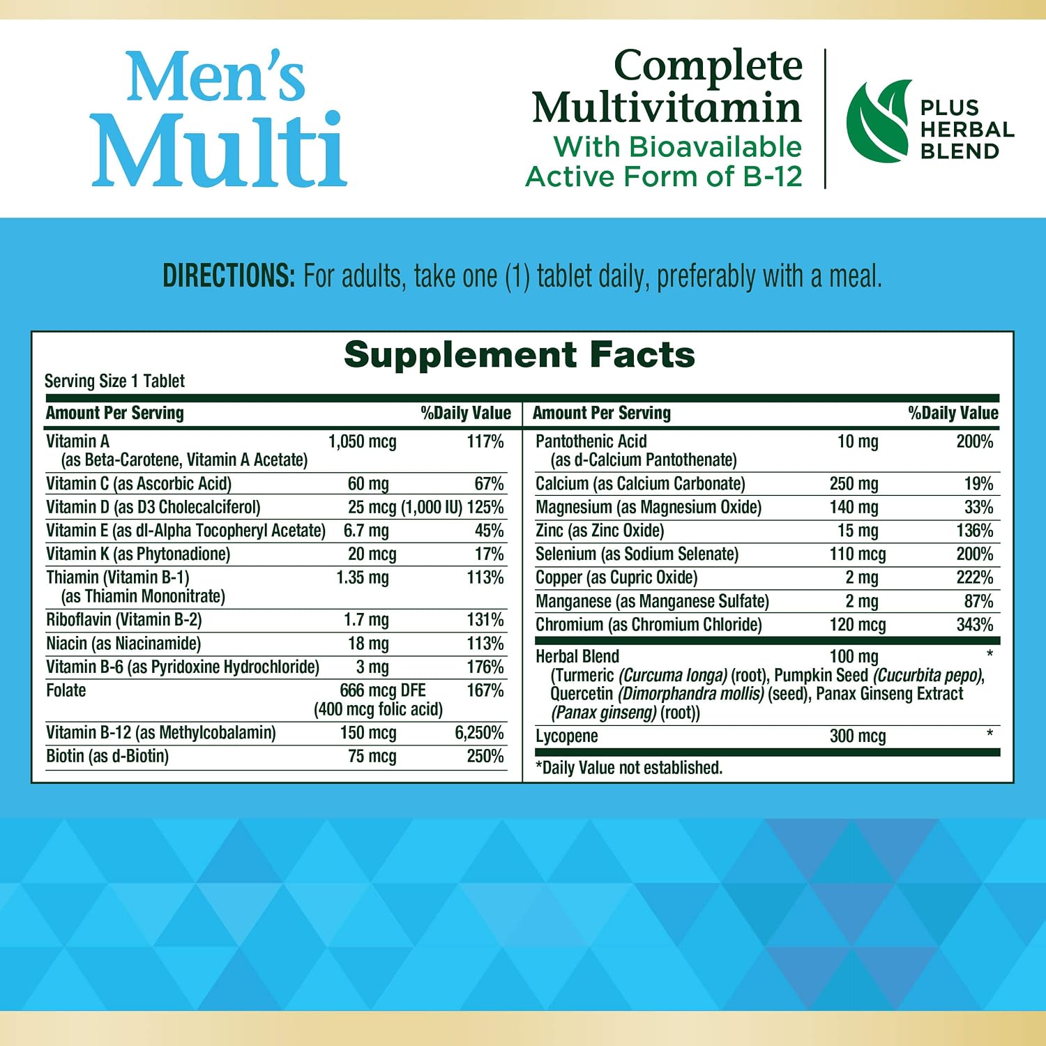 Nature's Bounty Complete Men's Multivitamin, 100 Tablets