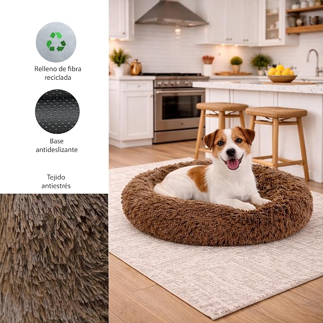 Foto 3 de 7 de YAGU Cama Antiestres Perro Tipo Donut T-1 (52x52x13 cm) - Cama para Perros y Gatos Suave y Acolchada