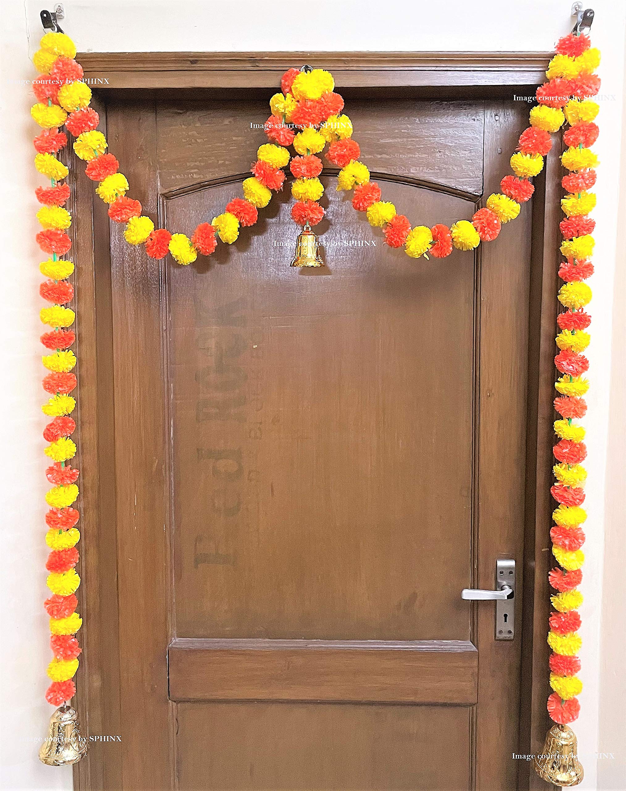 SPHINX Artificial Marigold Fluffy Flowers Single line Door toran Set/Door hangings (Approx 100 x 152 cms) - (Yellow and Dark Orange) (B08XPR4MF2) Amazon Price History, Amazon Price Tracker
