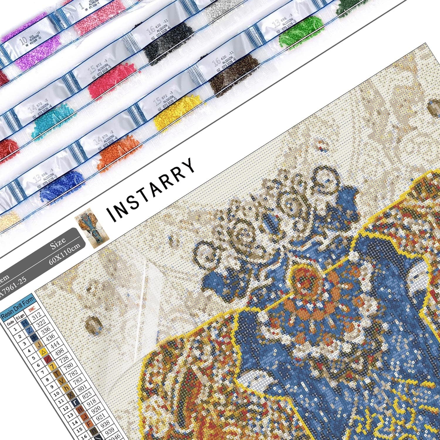 Instarry 5D Diamond Painting Full Drill Elephant Mosaic Cross Stitch Modern Home Decor 19.7x35.4 inch