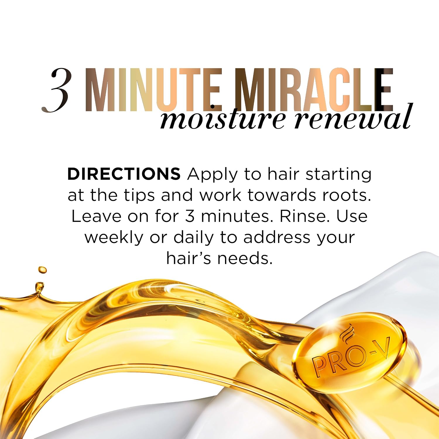 Pantene Daily Moisture Renewal 3 Minute Miracle Daily Conditioner, 8.0 fl oz image 4