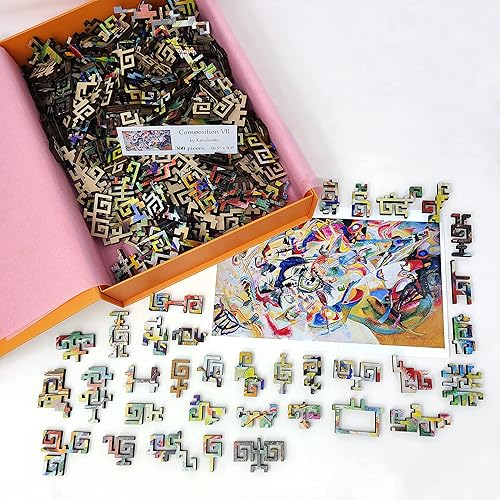 Miniatura 7 de Rompecabezas de madera para adultos con piezas únicas, fabricado en los Estados Unidos por FoxSmartBox - 300 piezas - Challenge. Composición VII