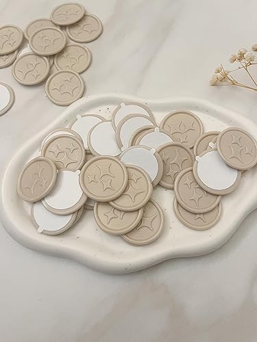 Miniatura 6 de Someday Paper Co Calcomanías de sello de cera para invitaciones de boda, 50 piezas, sellos de cera autoadhesivos celestiales, sello de cera