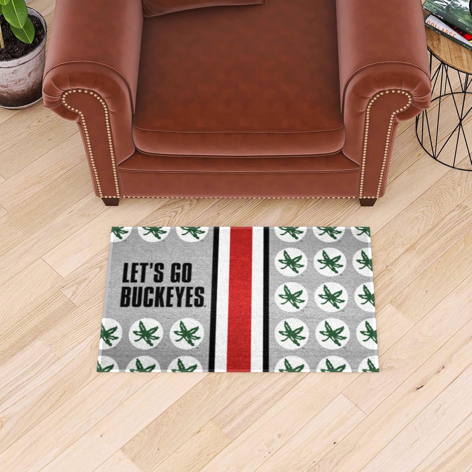 FANMATS 33413 NCAA - Ohio State Starter Mat Accent Rug - 19in. x 30in. Slogan Design| Sports Fan Home Decor Rug and Tailgating Mat