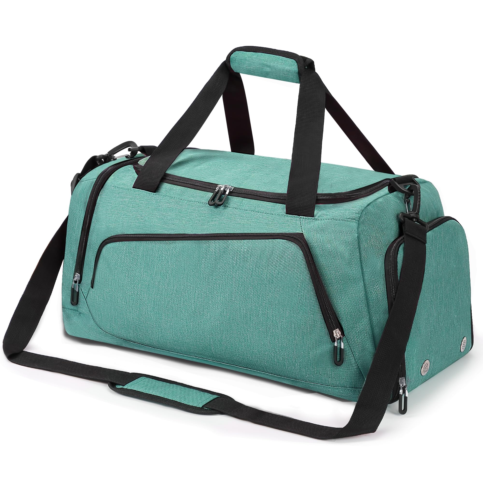 OLQI Gym Bag with Shoe Compartment & Wet Pockets for Men/Women,Sports Duffle Bags for Workout/Fitness/Travel (Turquoise, 20"x11"x11")