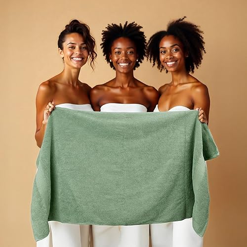 Vista 86 de HILLFAIR Juego de 12 toallas de algodón de 21.16 oz/m², 2 toallas de baño, 4 toallas de mano, 6 toallas de baño, toallas absorbentes de algodón Azul