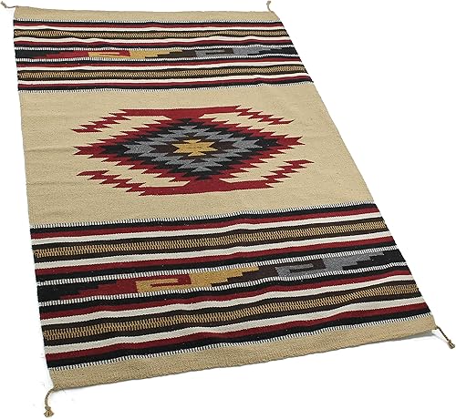 Miniatura 18 de Alfombra bohemia del suroeste – Alfombra bohemia lavable – Alfombra occidental – Alfombras rústicas para sala de estar, zona al aire libre, Diamante