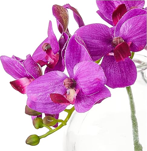 Miniatura 7 de Nearly Natural 4208-S3 - Arreglo artificial de orquídea Phalaenopsis de 9 pulgadas en jarrón (juego de 3) Arreglo de orquídeas Phalaenopsis de 9