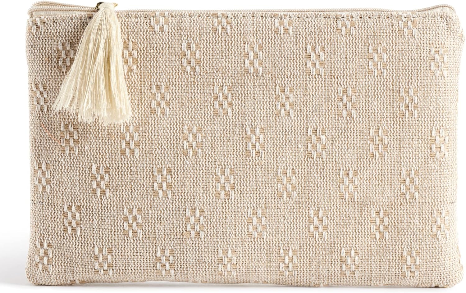 Miquelrius Flat Bag 1 Compartment Size 220 x 140 x 10 mm Linen, Beige, Floral Pattern, Cosmetic Case