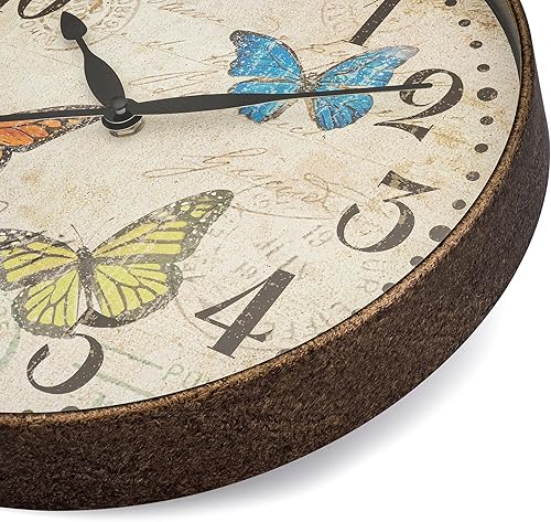 Miniatura 4 de Reloj de pared con diseño de mariposa de 12 pulgadas, silencioso, funciona con pilas, elegantes relojes para decoración de sala de estar, cocina,