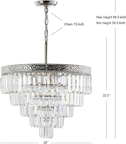 Miniatura 4 de JONATHAN Y JYL9007A Wyatt - Lámpara de araña LED de cristal de 20 pulgadas, contemporánea, clásica, tradicional regulable, ajustable, para comedor,
