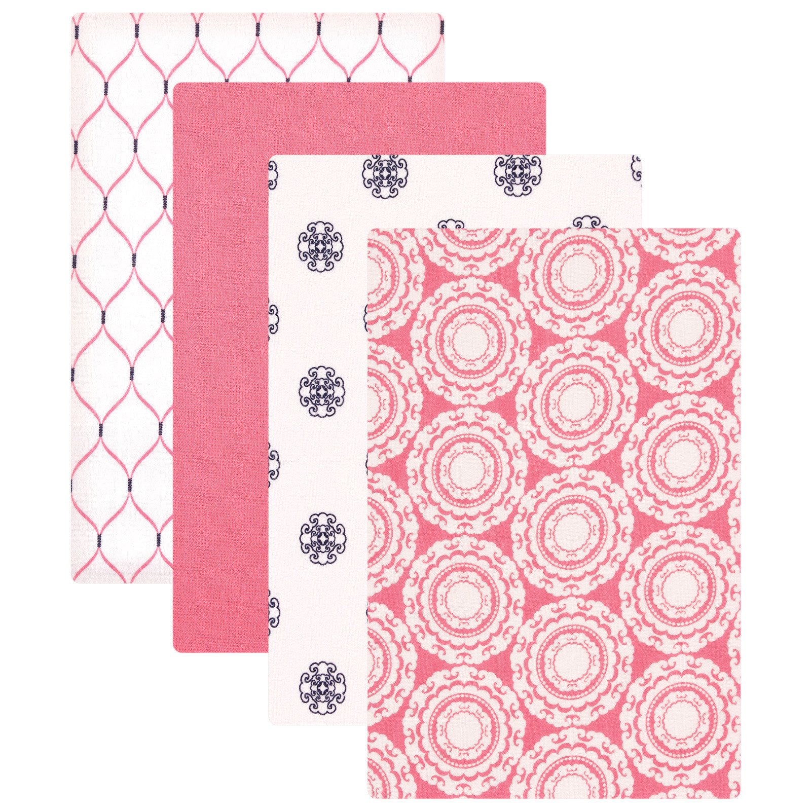 Hudson Baby Unisex Baby Cotton Flannel Receiving Blankets, Medallion, One Size