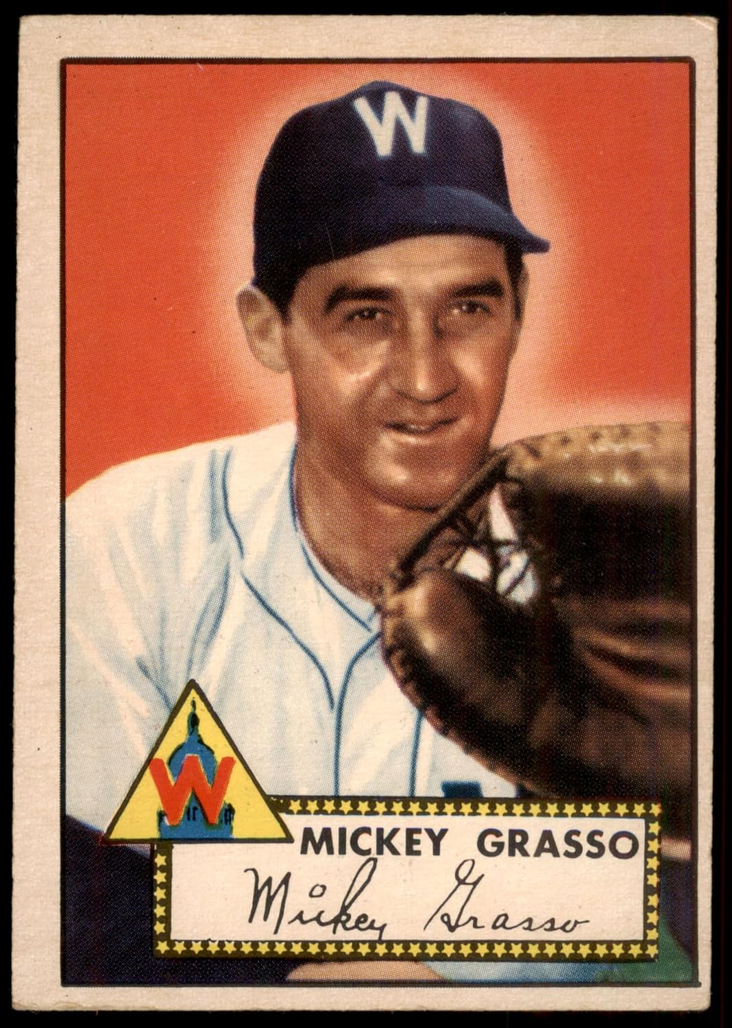 1952 Topps #90 Mickey Grasso Washington Senators (Baseball Card) VG/EX Senators