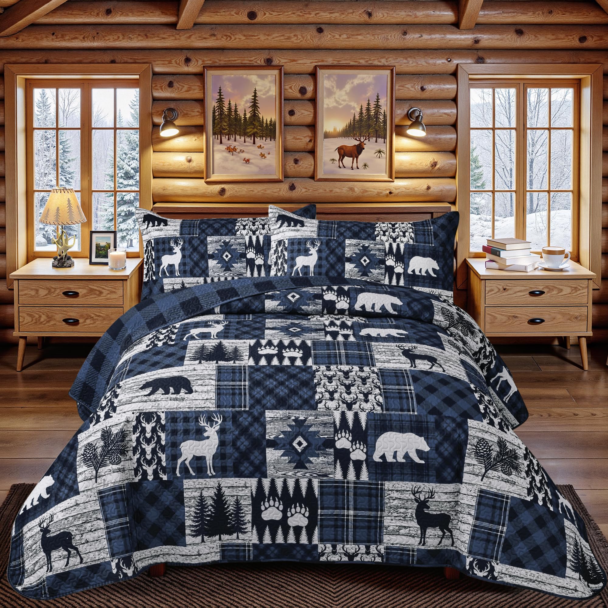 Tritard 3-Piece Cabin Quilt Set
