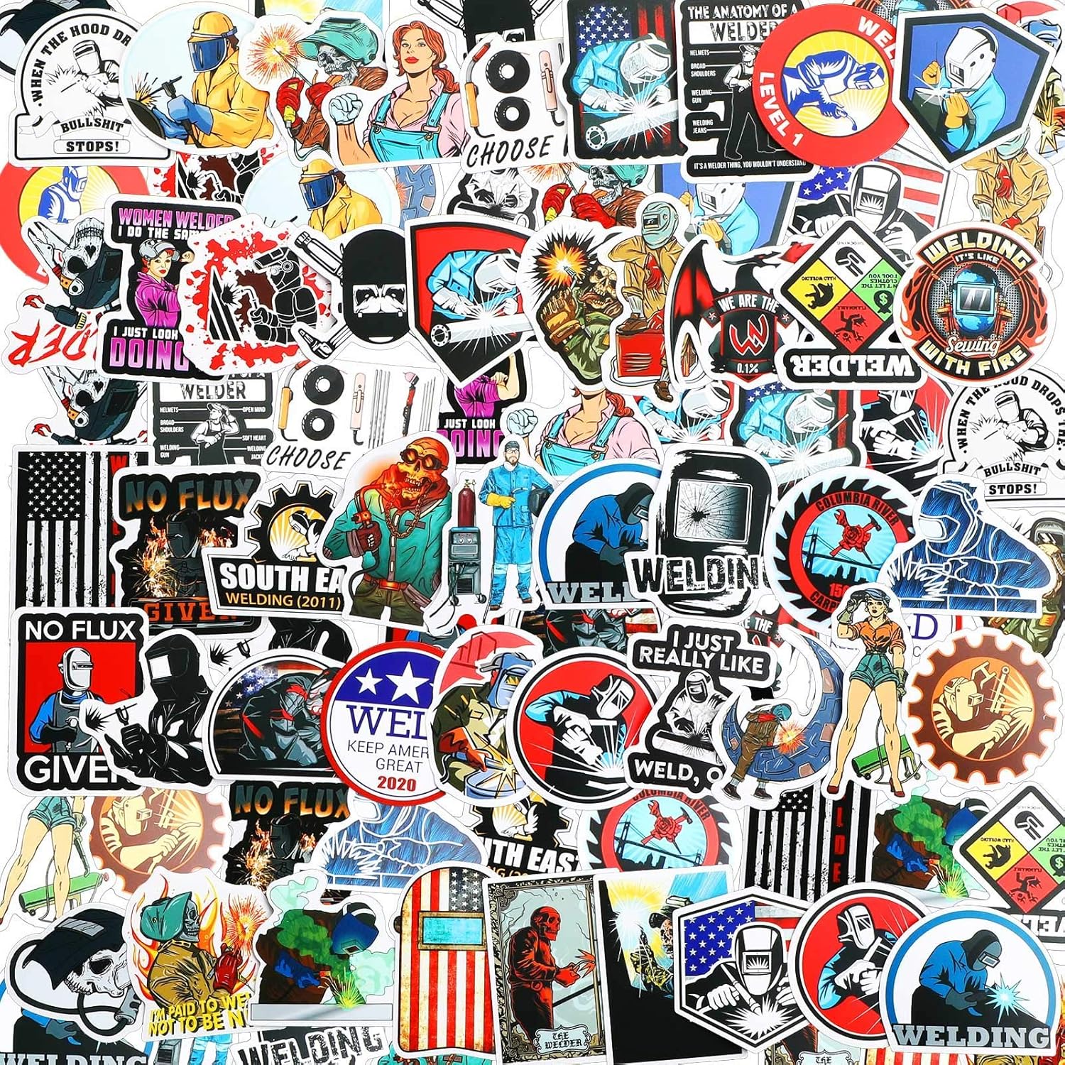 ❤ Crazy Deals Hard Hat Stickers and Decals 100 PCS, Funny Dirty HardHat Tool Box Vinyl Stickers for Men Construction Electrician Carpenter Plumber Plumbing Pipefitter Laborer Welders, American Patriotic Military Best Review Hard Hat Stickers and Decals 100 PCS, Funny Dirty HardHat Tool Box Vinyl Stickers for Men Construction Electrician Carpenter Plumber Plumbing Pipefitter Laborer Welders, American Patriotic Military