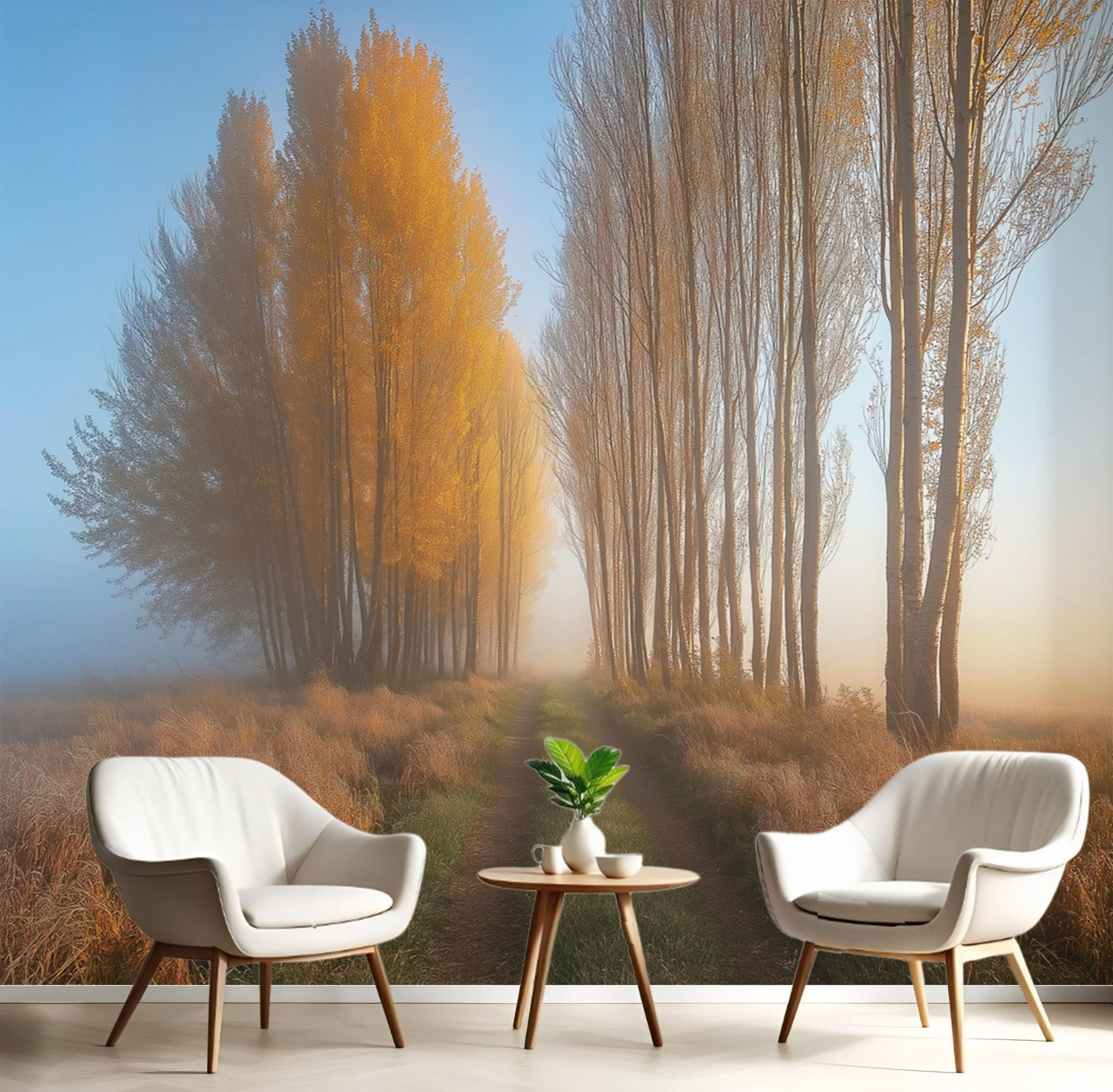 Papier peint panoramique automne 450x315 poster géant brume