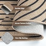 Capslpad Easy Jute Area Rug 3x5,Non-Slip Outdoor Patio Rug,Geometric Washable Carpet,Backyard Outdoor Area Rugs for Living Room Bedroom Dining Room Kitchen,Arch Lines Brown
