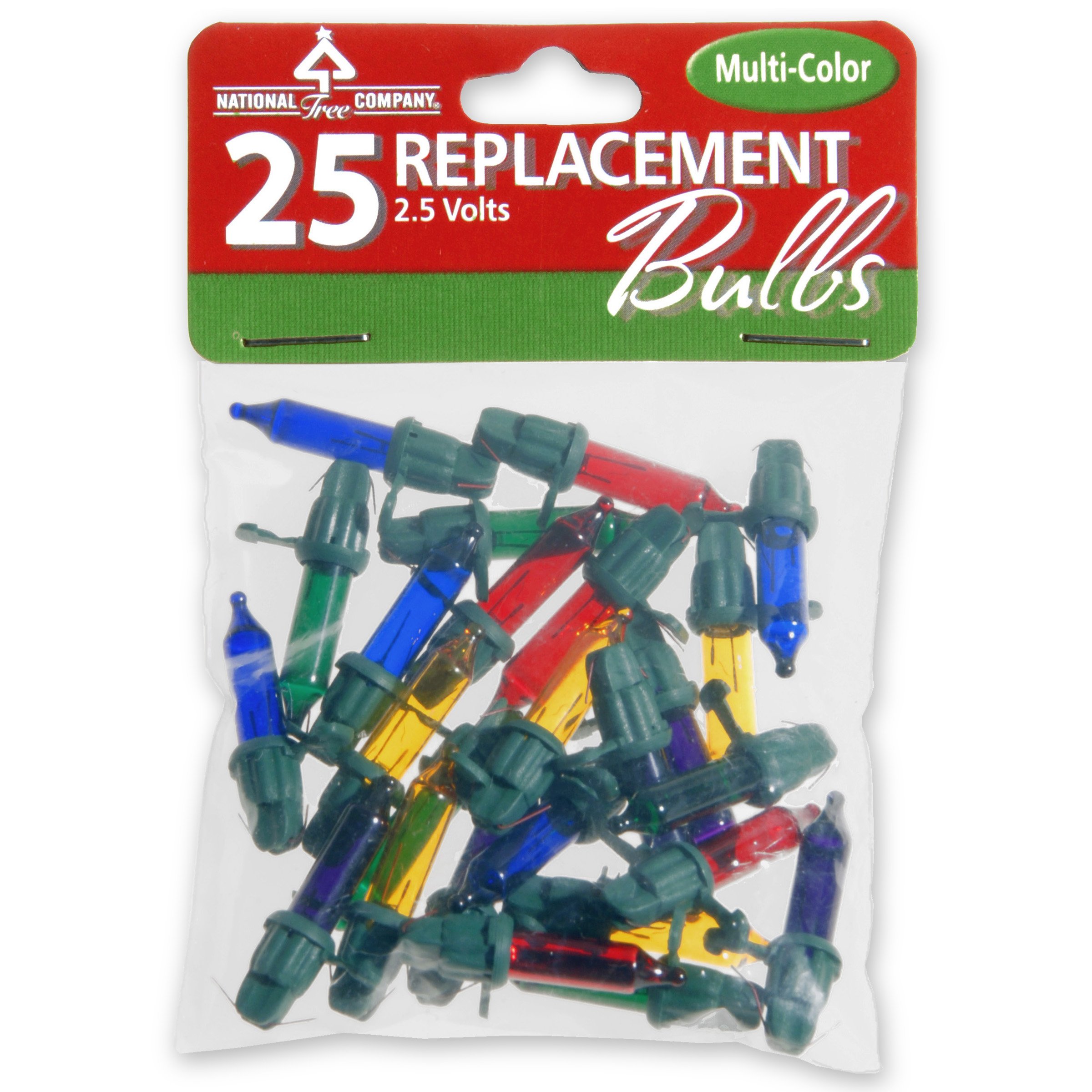 National Tree 25 Multi Replacement Bulbs for 50 Light Sets, 2.5 Volt (RBG-25M)