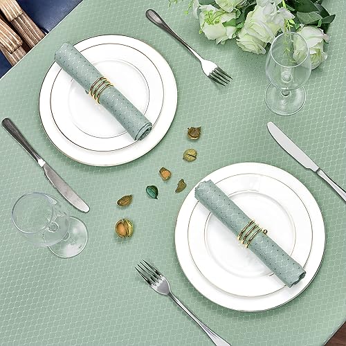 Miniatura 10 de HOMEJOY Mantel rectangular redondo, resistente a las manchas, impermeable, lavable, de poliéster, rectangular, rectangular, mantel de tela para