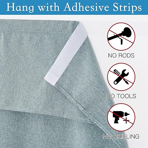 Miniatura 4 de RYB HOME Persiana de puerta francesa, rica textura de lino, para oscurecer la habitación, cortinas de ventana para puerta de vidrio, aislamiento