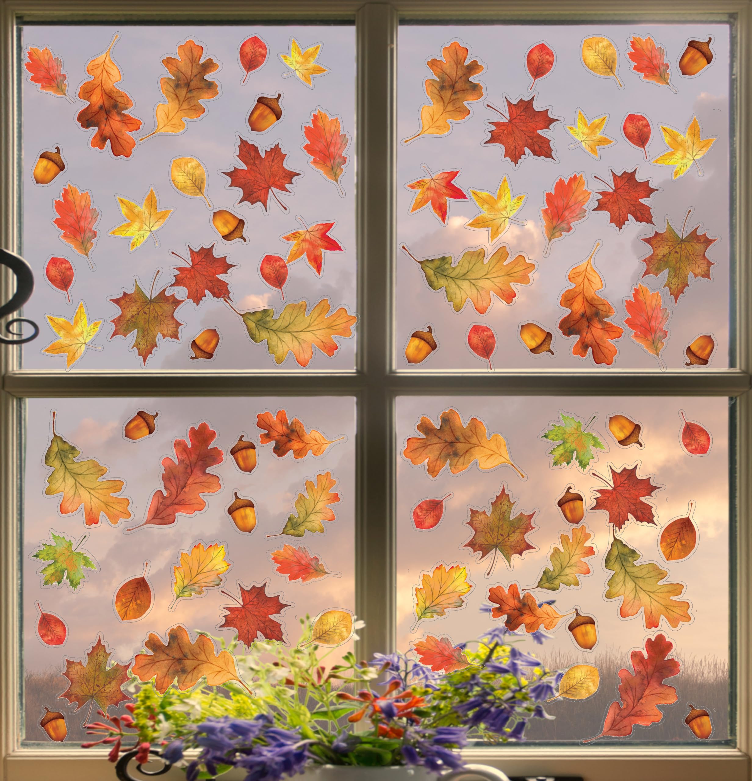 Attrape-Lumière Pour Fenêtre | Ornements Décoratifs D'art Mural Pour La Décoration Intérieure,Feuilles D'Érable Automnales Acrylique 2D Ornement D'Attrape-Soleil Pour Fenêtre | Pour Rebord De