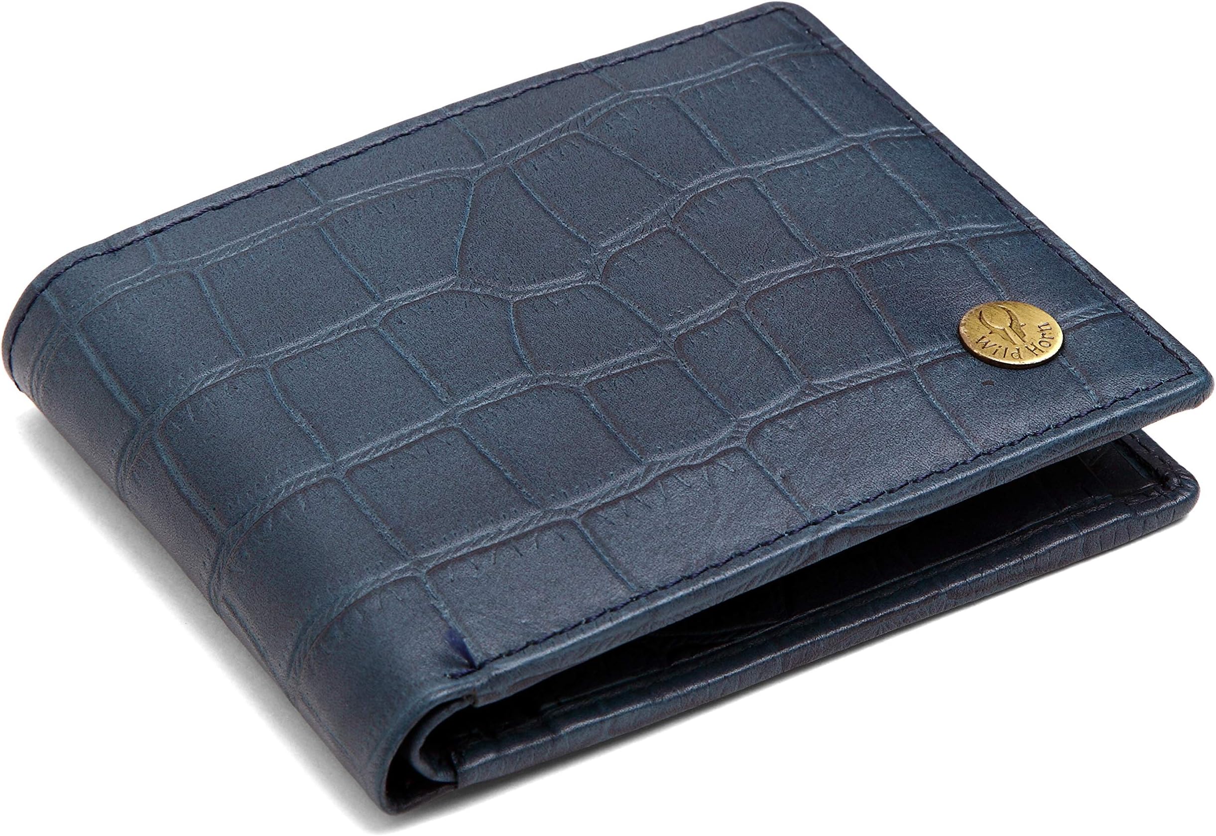 Sponsored Ad - Top Grain Leather Wallet for Men I Ultra Strong Stitching I 2 Currency Compartments (Blue Print)