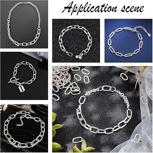 Miniatura 5 de UNICRAFTALE 300 anillos de salto abiertos de acero inoxidable 304 de 2 colores, anillos ovalados de 0.157 pulgadas para hacer joyas, manualidades,