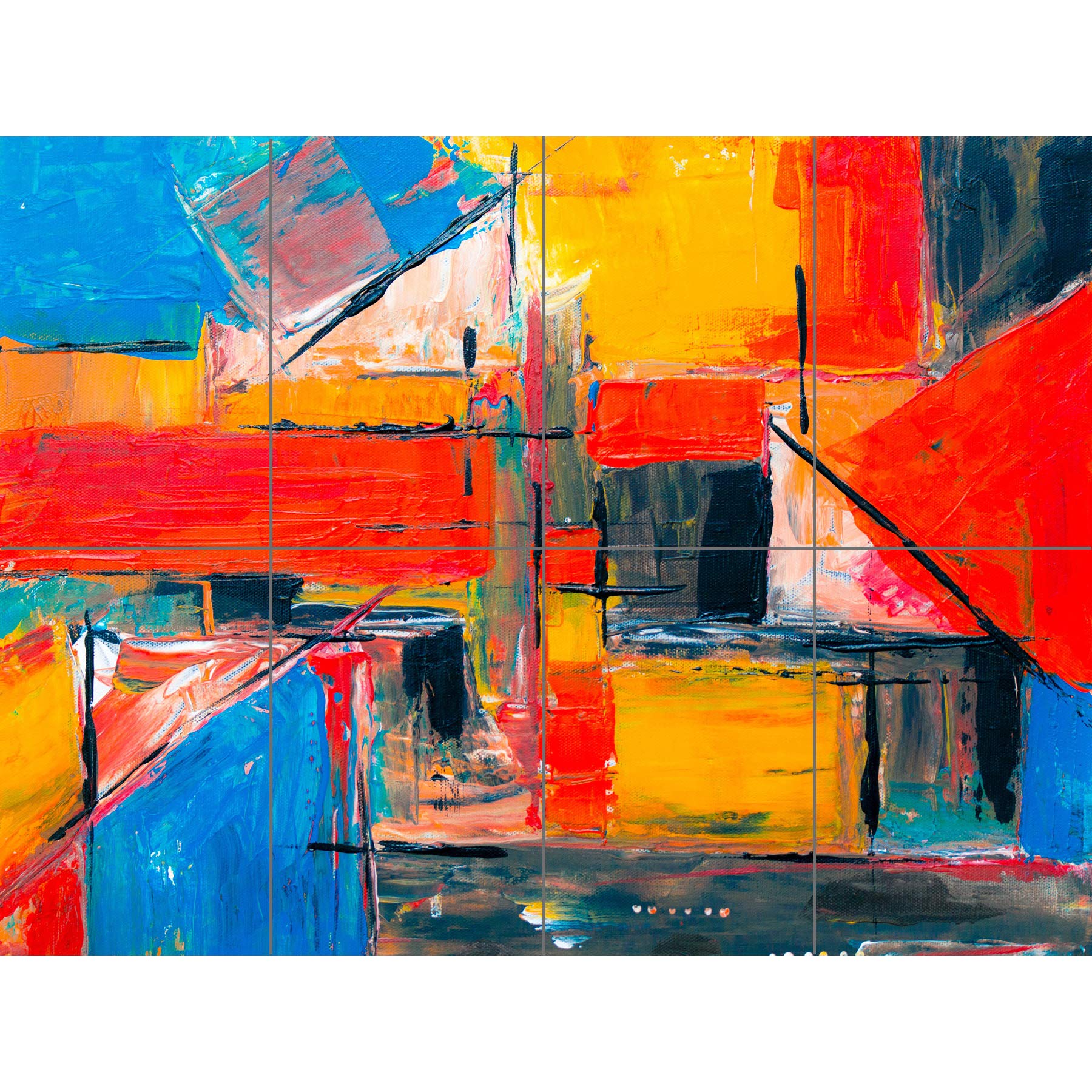Artery8 Abstract Expressionism Painting XL Giant Panel Poster (8 Sections)