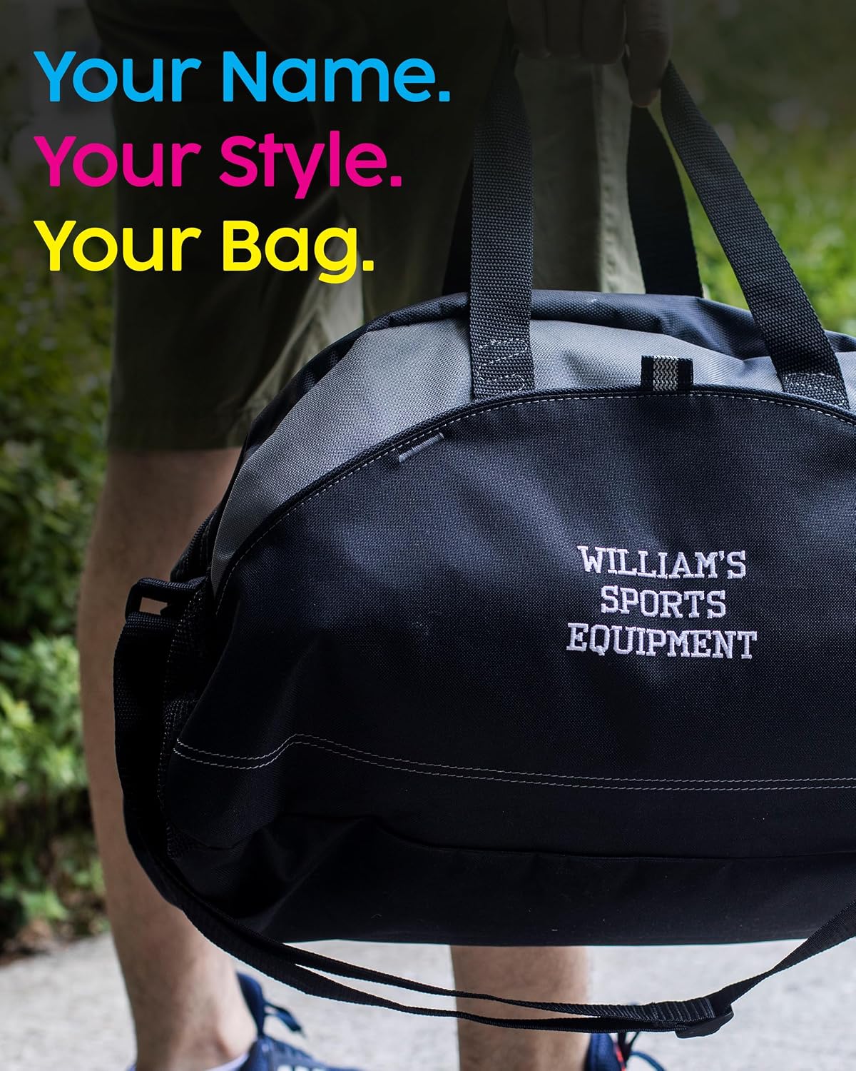 Custom Sport Duffel Bags, Add Your Embroidered Text & Logo, Personalized Weekender Bag for Gym, Overnight, Travel for Men Women