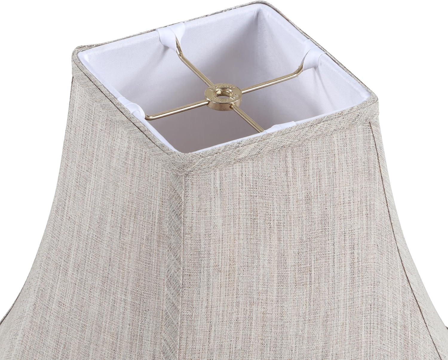 Aspen Creative 34012 Handsewn Pagoda Spider Lamp Shade in Taupe Linen Fabric (6" x 16" 12")